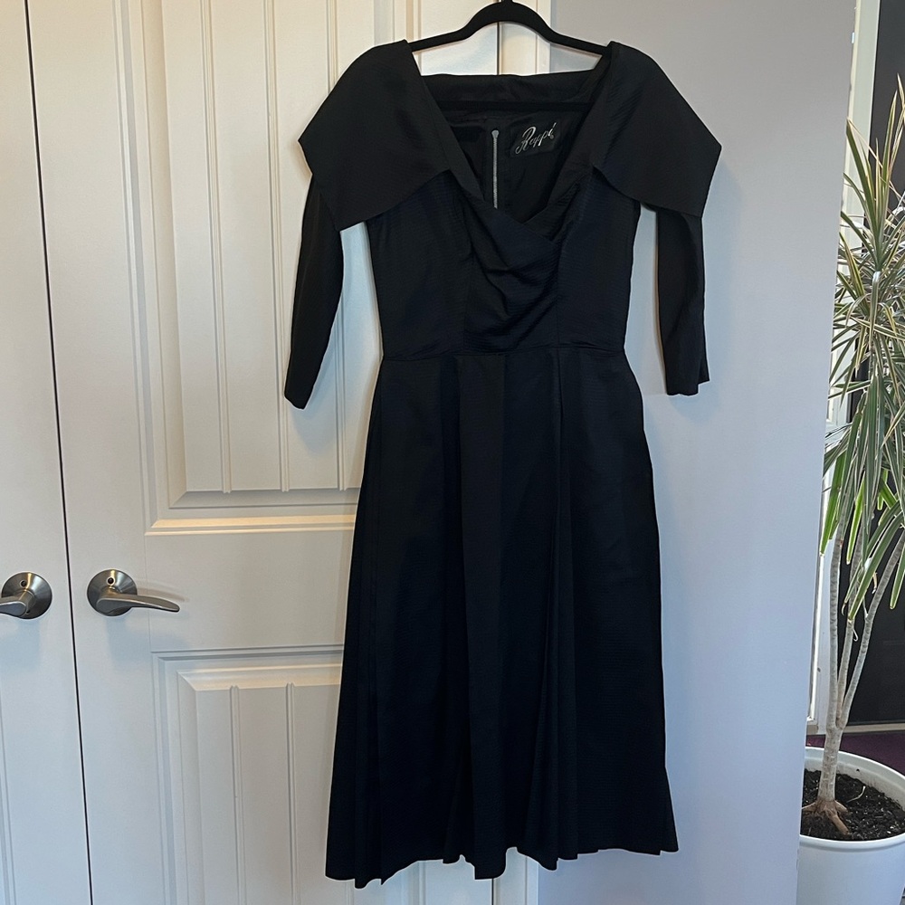 Rappi Elegant Black Midi Dress M Vintage